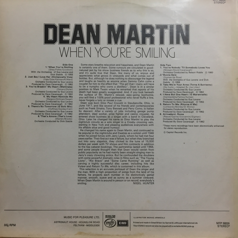 Dean Martin ‎– When You're Smiling