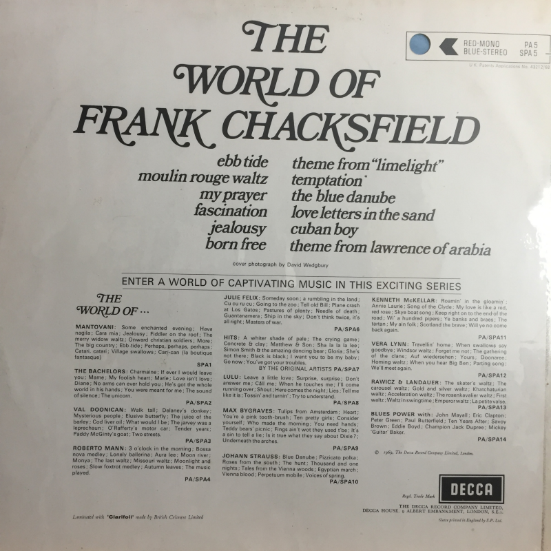 Frank Chacksfield ‎– The World Of Frank Chacksfield