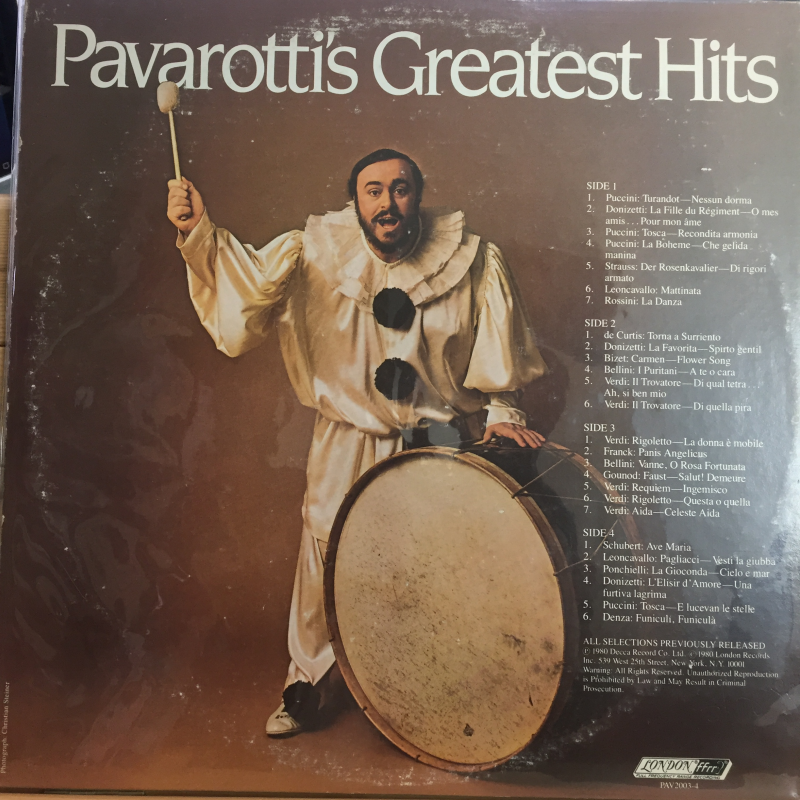 Luciano Pavarotti ‎– Pavarotti's Greatest Hits