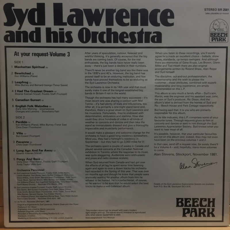 Syd Lawrence And His Orchestra ‎– At Your Request Volume 3
