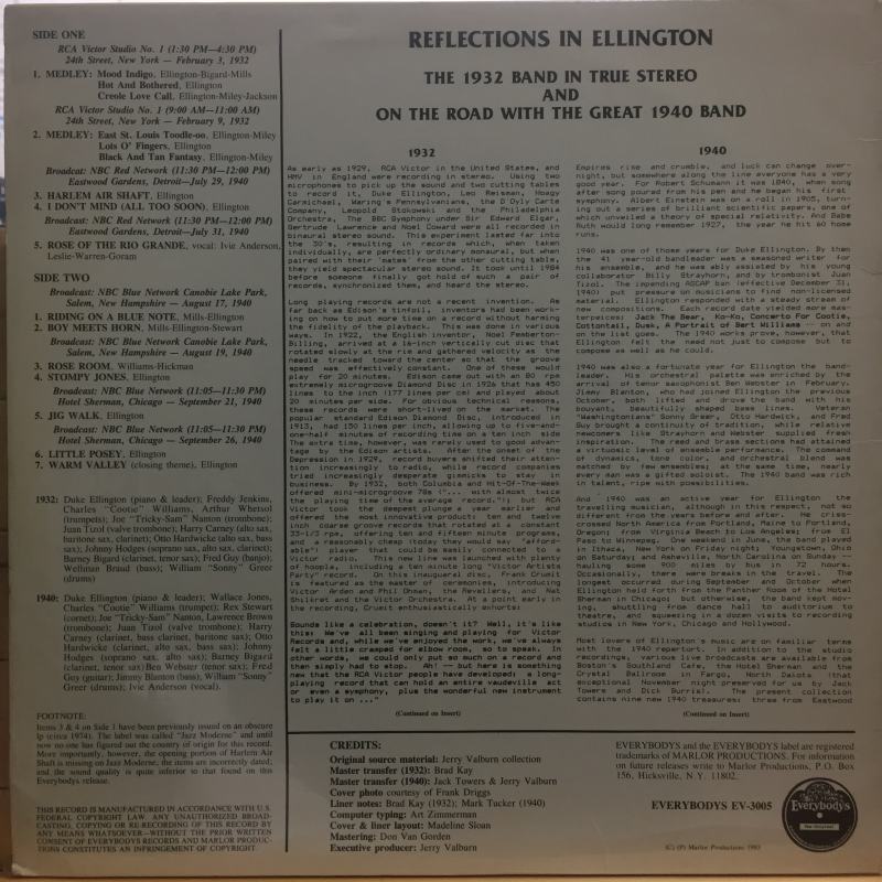 Duke Ellington And His Famous Cotton Club Orchestra* ‎– Reflections In Ellington