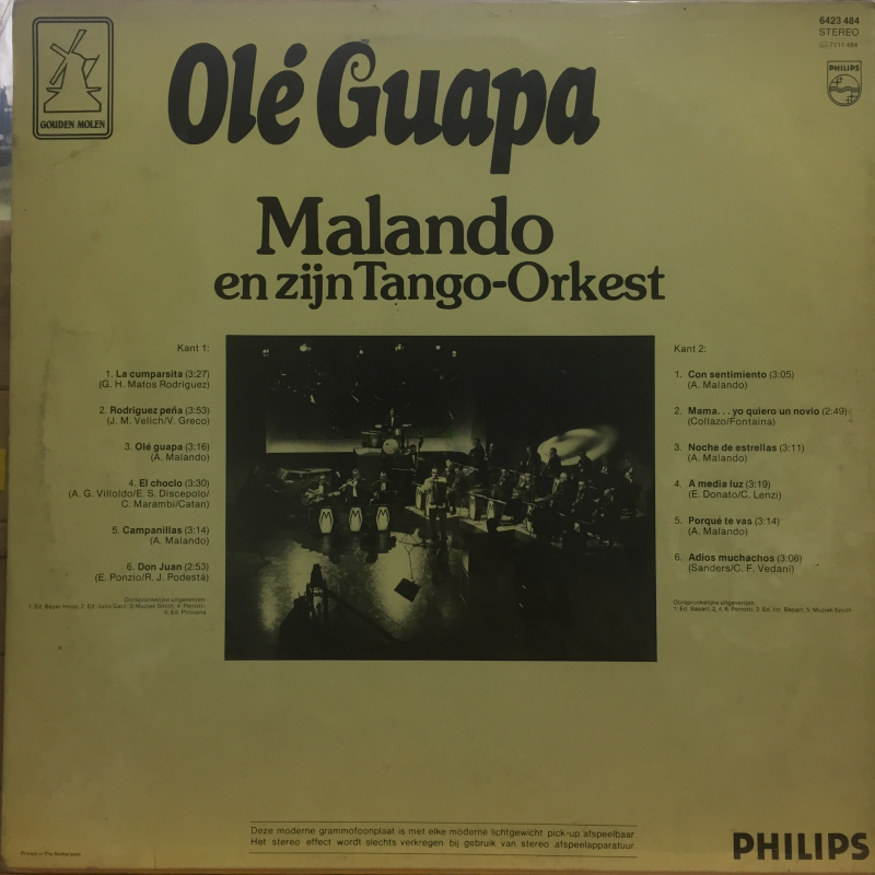 Malando And His Tango Orchestra ‎– Olé Guapa