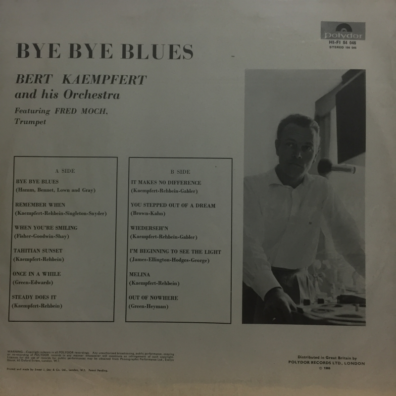 Bert Kaempfert And His Orchestra ‎– Bye Bye Blues