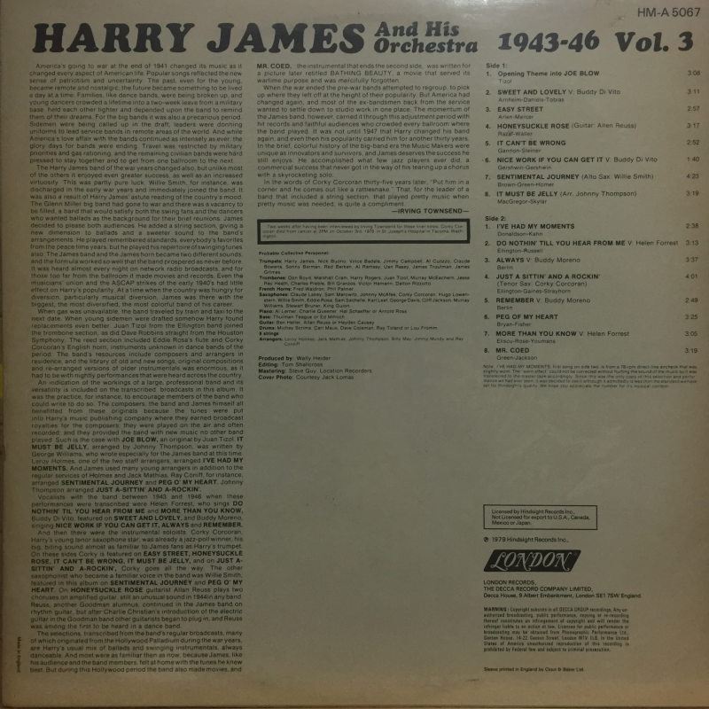 Harry James And His Orchestra ‎– 1943-1946 Vol.3
