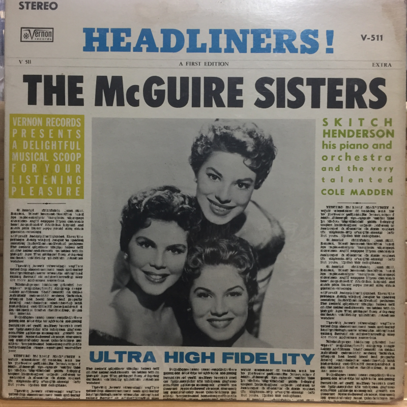 The McGuire Sisters / Skitch Henderson & His Orch.* ‎– Headliners!