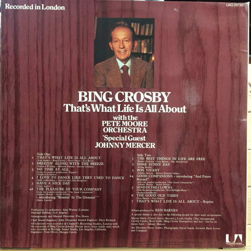 Bing Crosby ‎– That's What Life Is All About