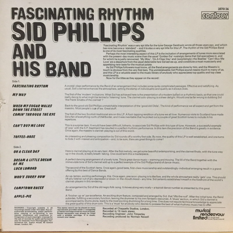 Sid Phillips And His Band* ‎– Fascinating Rhythm