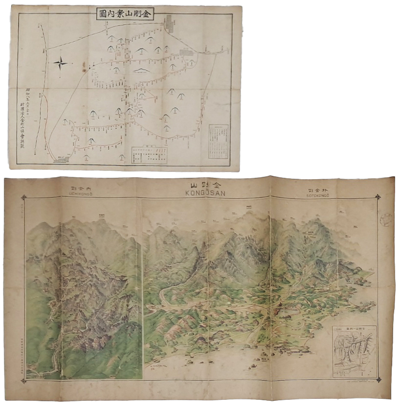 [255] 일제강점기에 제작된 [금강산지도]와 [금강산안내도] 2점 일괄