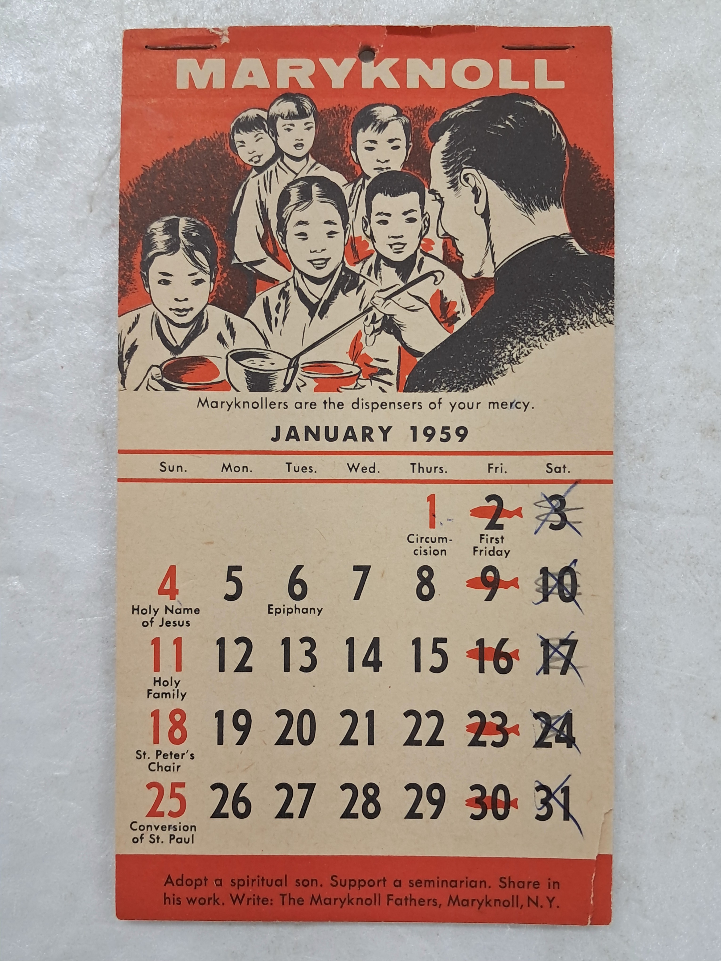 [23] 한국 아이들 그림이 있는 메리놀 외방전교회 (Maryknoll 外邦傳敎會) 달력