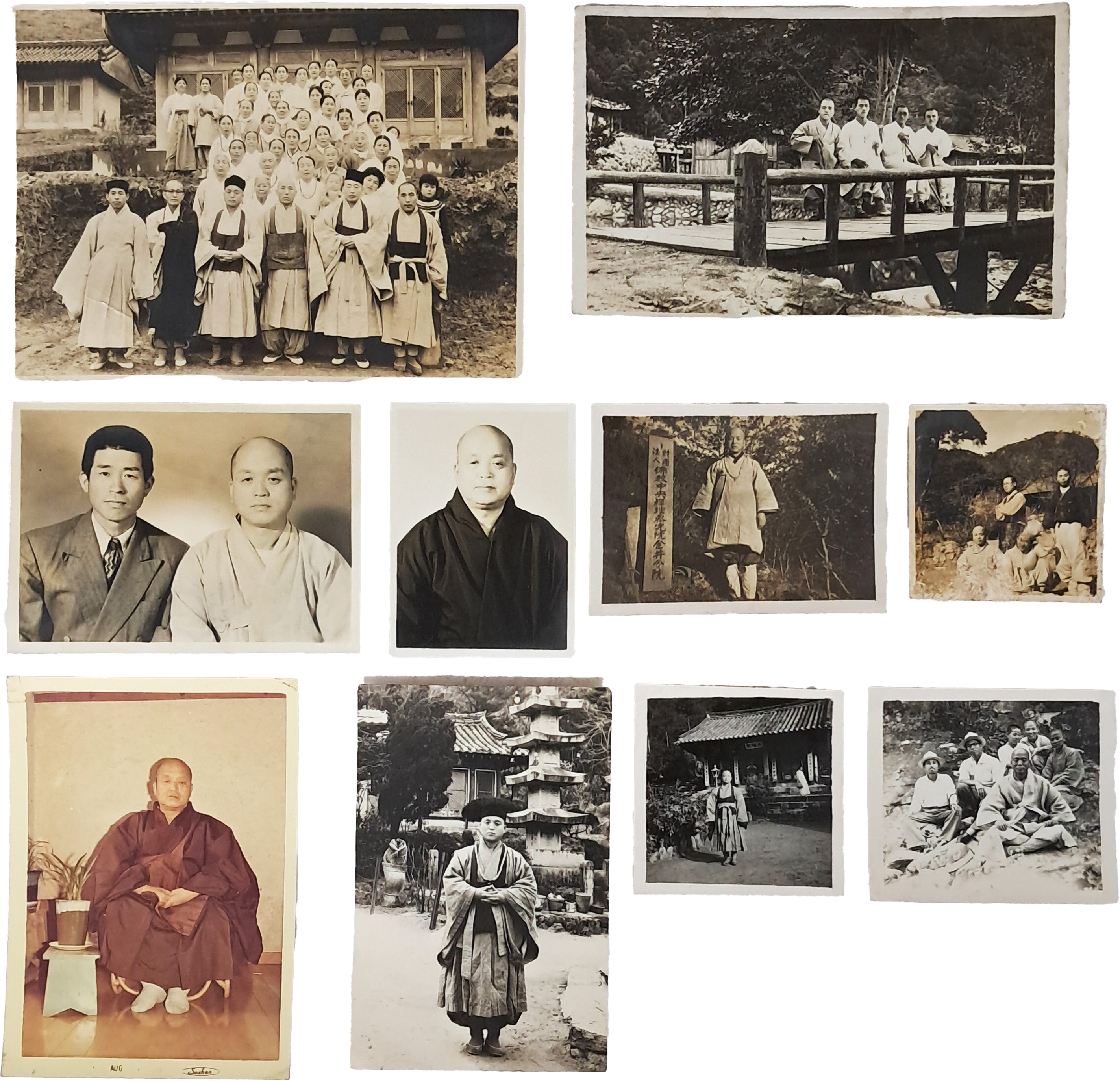 [55] 부산 금정산 금정선원 선원장 등 역임한 사경의 대가 무불성관(無佛性觀, 1907~1984) 스님 관련 사진 10점 일괄