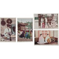 [167] 원 종이 케이스에 담긴 컬러 사진엽서 4점