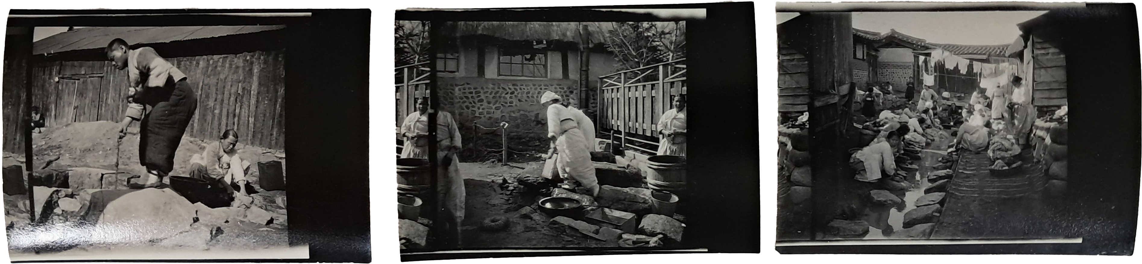 [56] 일제강점기 우물가 빨래터 사진 3점